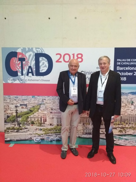 Na Konferencji CTAD (Clinical Treatment of Alzheimer Disease) z prof Bruno Vellasem, Barcelona (Hiszpania), 2018r.