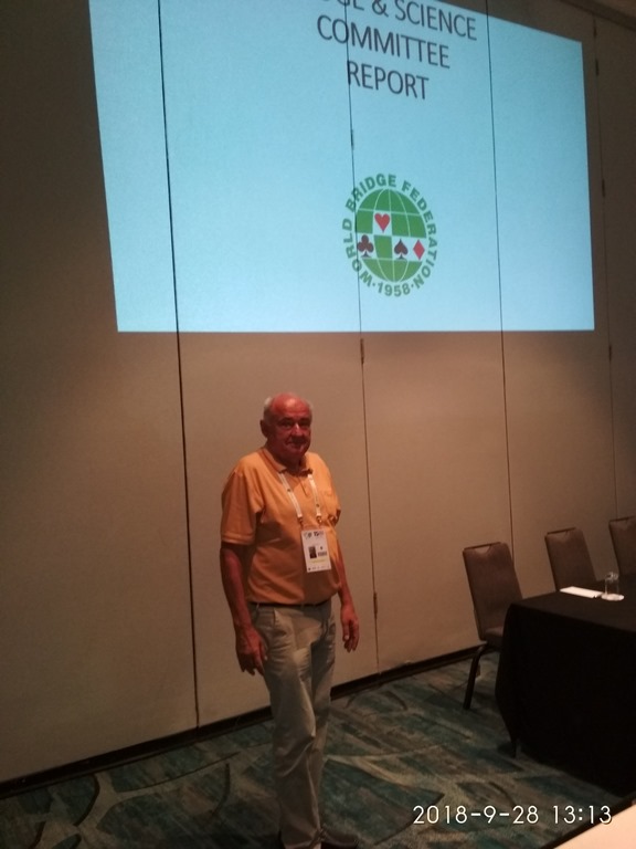 Marek Małysa lecture at the WBF Congress in Orlando (USA), 2018.